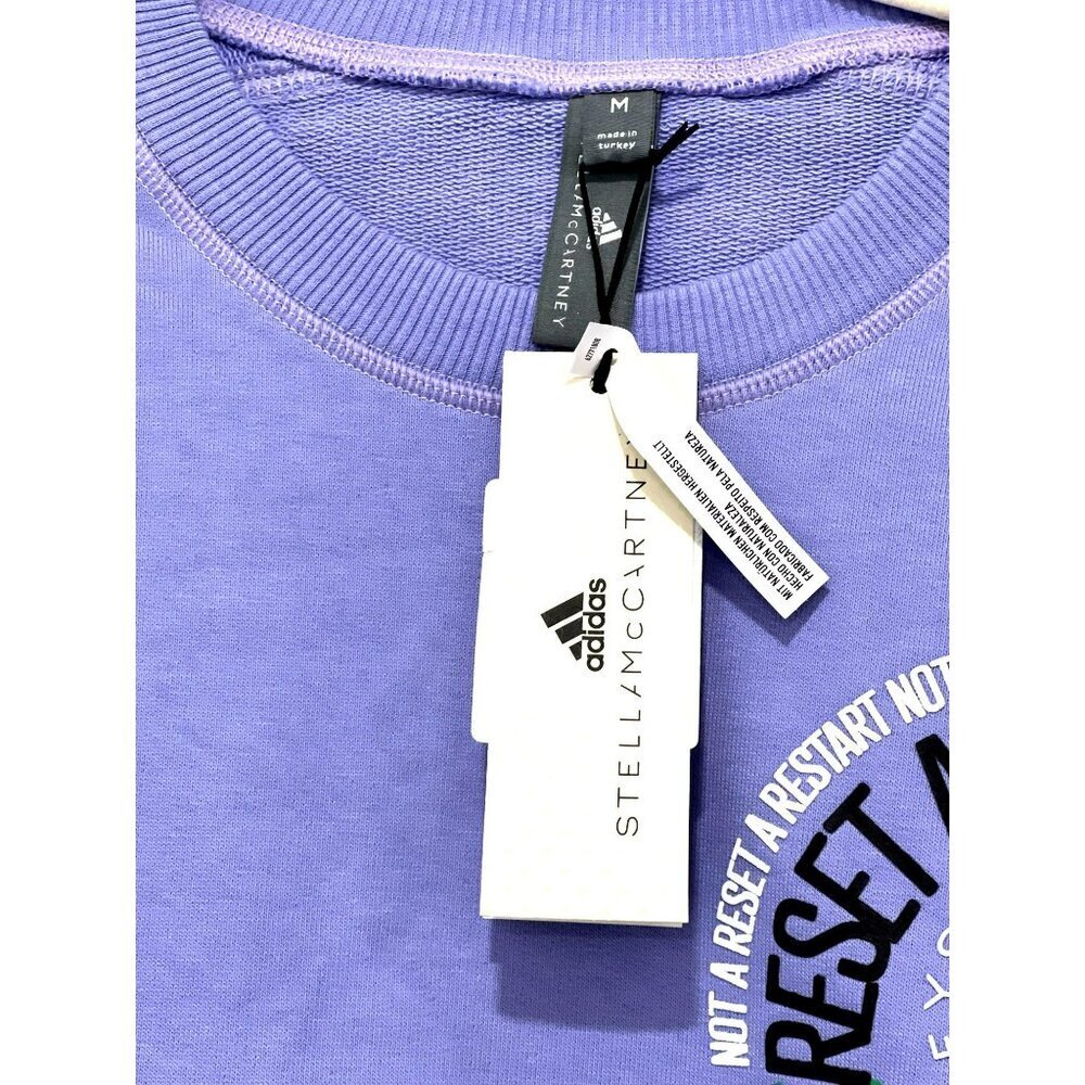 Adidas Stella McCartney Lavender Unisex Graphic Sweatshirt Medium NWT - Picture 7 of 7